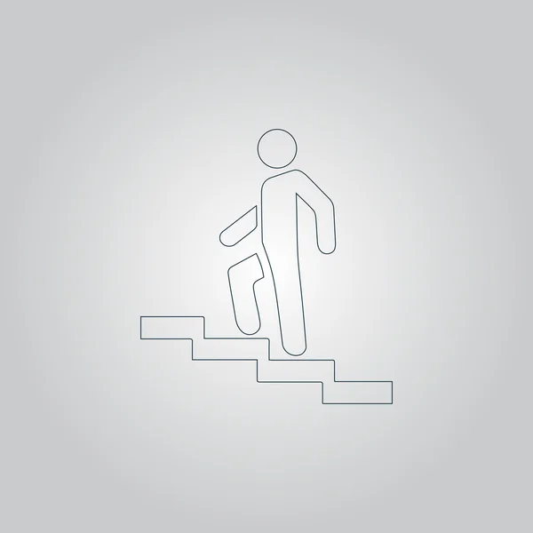 Man on Stairs going up symbol, vector — Stock Vector