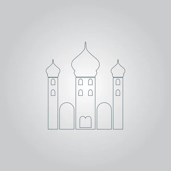 Mešita ikona na žlutém podkladu — Stockový vektor