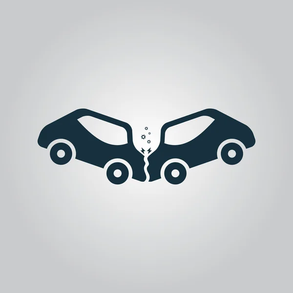 Accidente de coche y accidente icono — Vector de stock