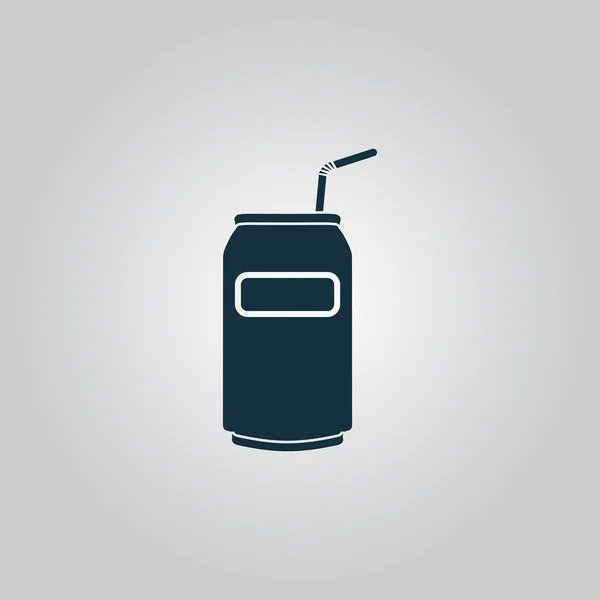 Soda Cans met buis pictogram — Stockvector