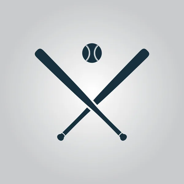 Çarpı işareti vektör beyzbol sopaları ve topu  