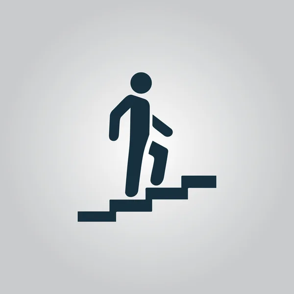 Hombre en las escaleras subiendo símbolo, vector — Archivo Imágenes Vectoriales