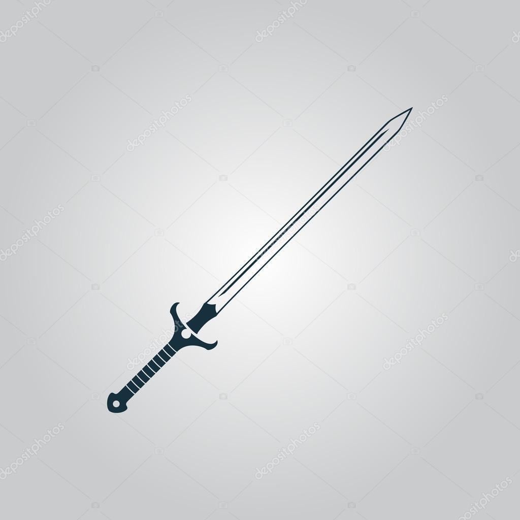 Sword Saber Icon Logo Isolated On White Background Stock