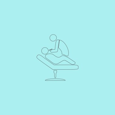 Diş Kliniği. Diş hekimi diş adam bir sandalyede davranır.