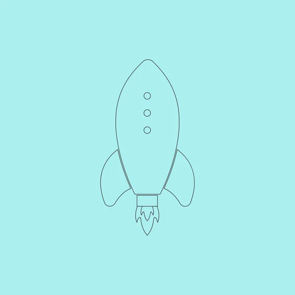 Ícone de foguete, sinal e botão — Vetor de Stock