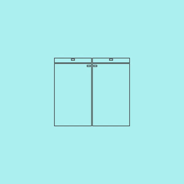 Kabinettsikone, Schild und Taste — Stockvektor