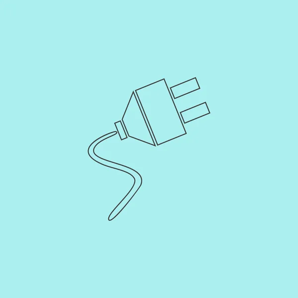 Vector elektrische plug web flat icon. — Stockvector