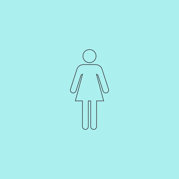 Icône femme sur fond gris — Image vectorielle