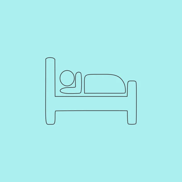 Icono individual del hotel. Ilustración vectorial . — Vector de stock