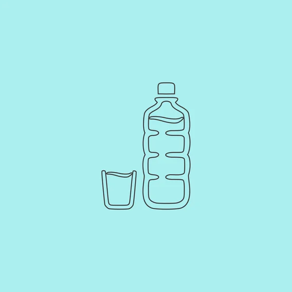 Plastic bottle and glass — Stock Vector