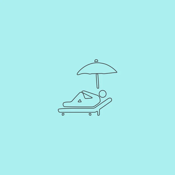 Relaxar sob um guarda-chuva em uma espreguiçadeira — Vetor de Stock