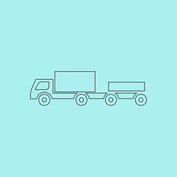 Vrachtwagen met aanhangwagen — Stockvector