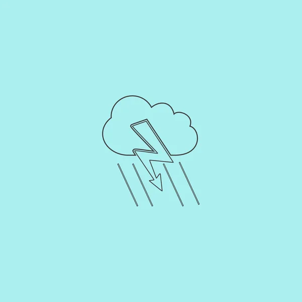 Cloud thunderstorm lightning rain icon — Stock Vector