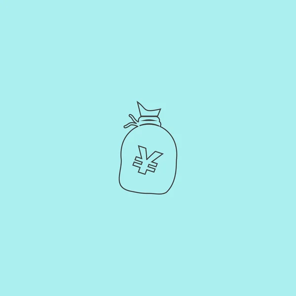 Εικονίδιο τσάντα χρημάτων. Jpy γιεν — Διανυσματικό Αρχείο
