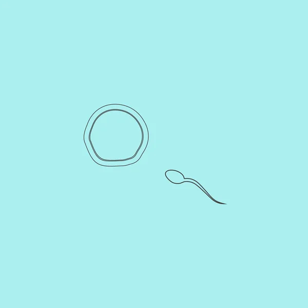 Icône plate d'ovule et de spermatozoïde — Image vectorielle