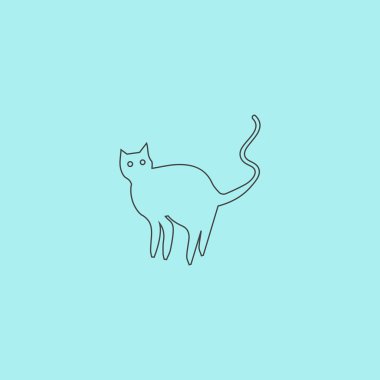 Kötü kedi siluet, vektör