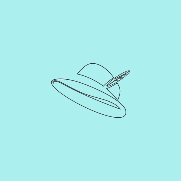 Sombrero con una pluma — Vector de stock