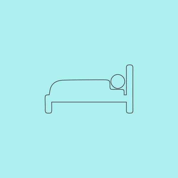 Humano en la cama icono signo . — Vector de stock