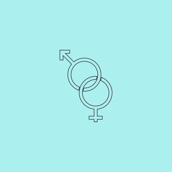 Twisted sesso maschile e femminile simbolo — Vettoriale Stock