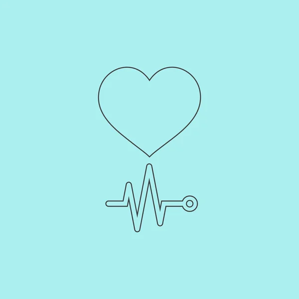 Corazón con su cardiograma — Vector de stock