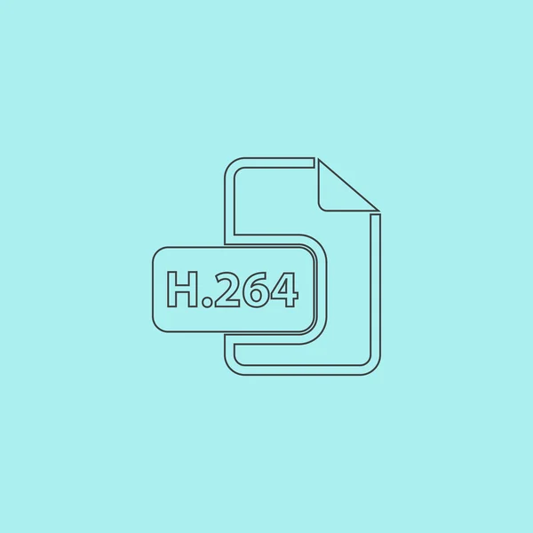 H264 video file extension icon vector. — Stock Vector