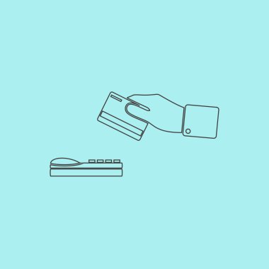 Bir kredi kartı sembolü swiping el