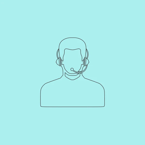 Kulaklıklı çağrı merkezi operatörü — Stok Vektör