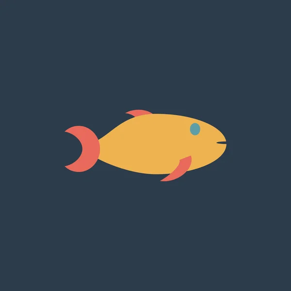 Icône poisson sur fond — Image vectorielle