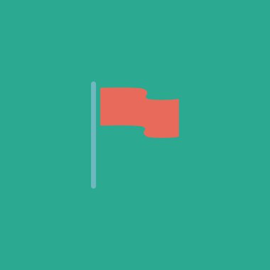 Bayrak simgesi. Yer belirleyici sembol. Düz tasarım biçimi.