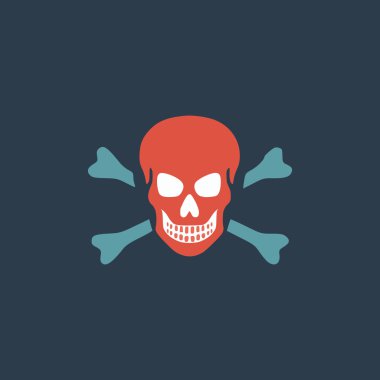 Kafatası ve çapraz kemik simgesi izole edildi.