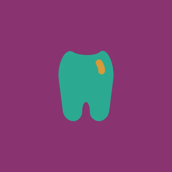 Икона плоского зуба — стоковый вектор