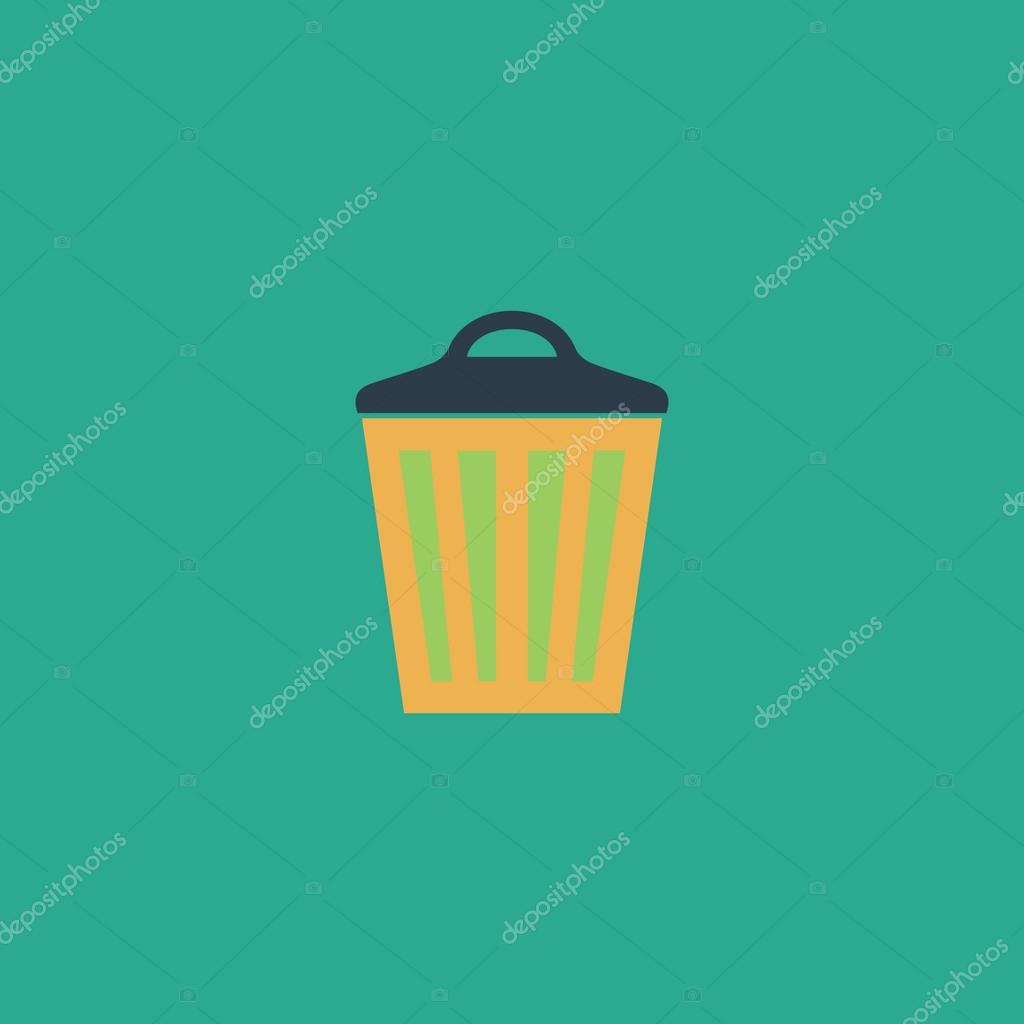 Trash can. Colorful vector icon. Simple retro color modern illustration pictogram. Collection concept symbol for infographic project and logo