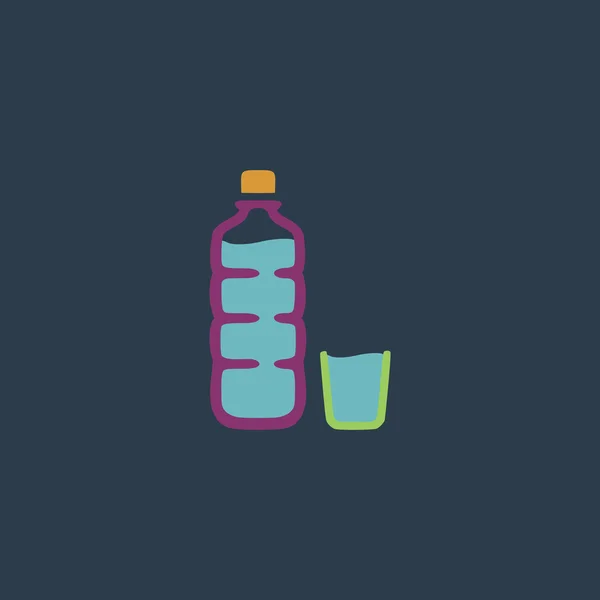 Plastic bottle and glass — Stock Vector