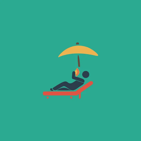 Relaxar sob um guarda-chuva em uma espreguiçadeira Ilustrações De Stock Royalty-Free