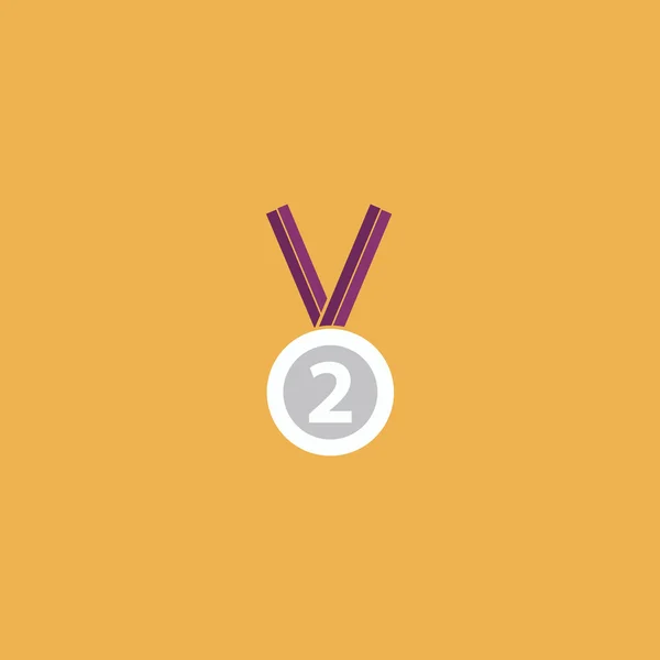 Tweede plaats prijs zilveren medaille — Stockvector