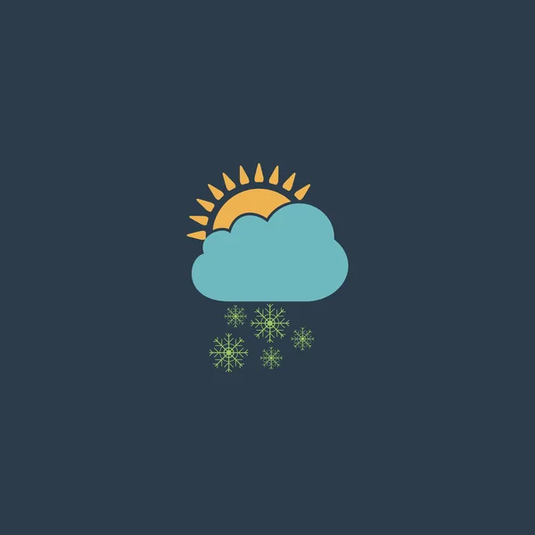 Cloud snow sun icon — Stock Vector