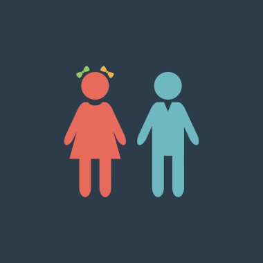 kız ve erkek arka plan simgesine