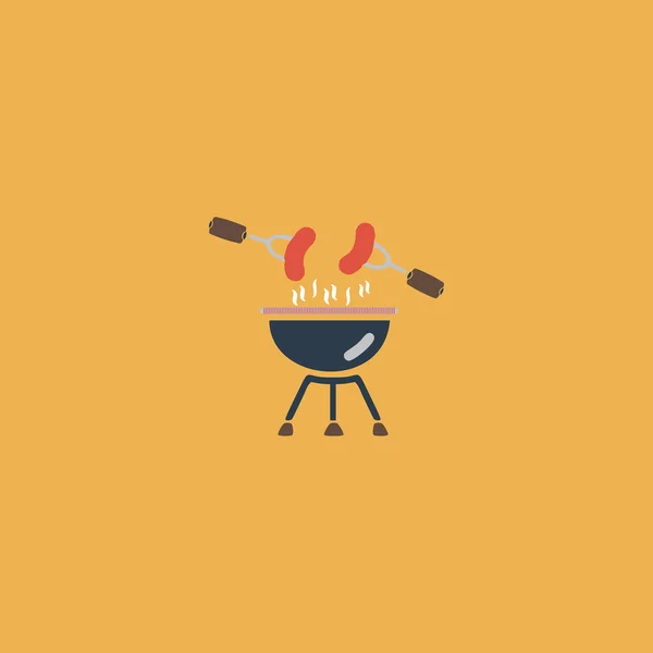 Ícone de churrasqueira ou churrasqueira — Vetor de Stock