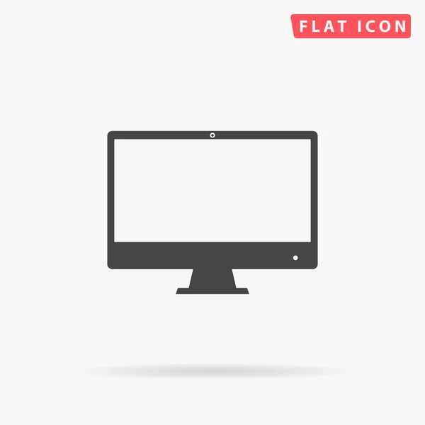 Pantalla de ordenador icono plano simple — Vector de stock