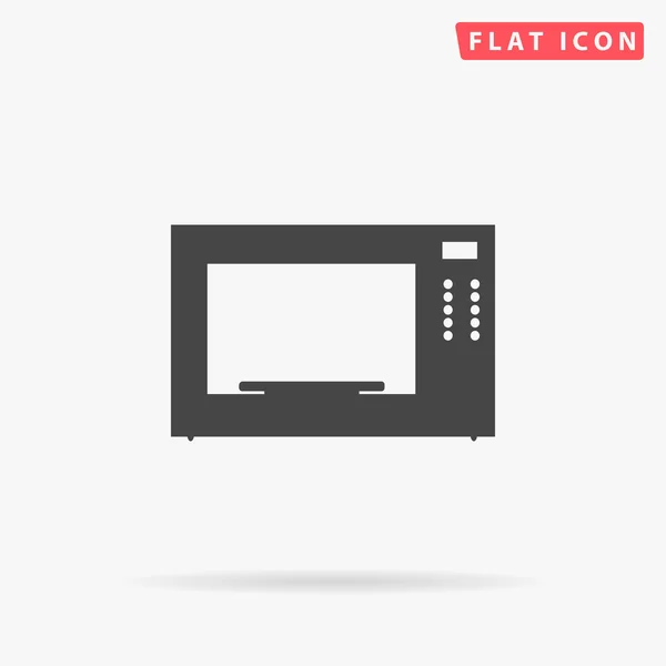 Microondas simple icono plano — Vector de stock