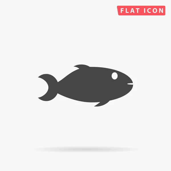 Pescado simple icono plano — Vector de stock