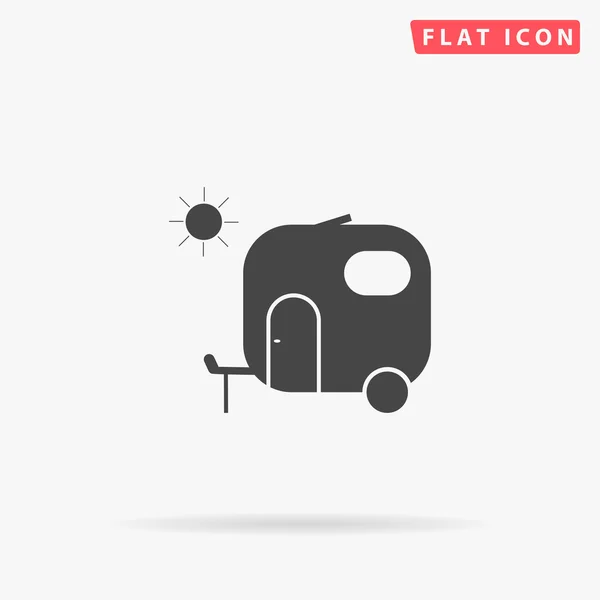 Trailer simple flat icon — Stock Vector