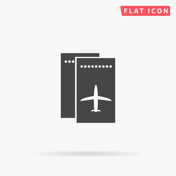Ticket plane simple flat icon — Stock Vector