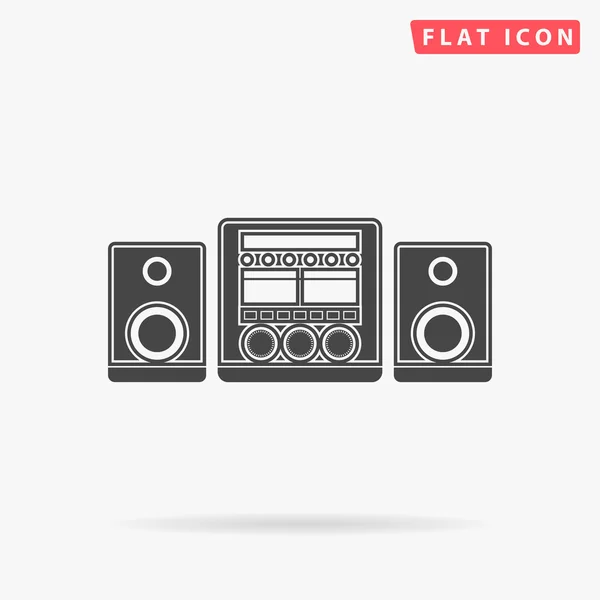 Sistema de sonido simple icono plano — Vector de stock