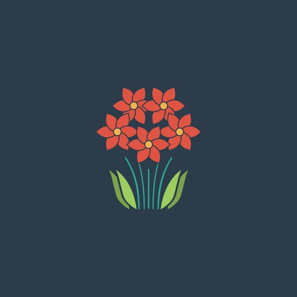 Icono de flor de arbusto. Ilustración vectorial — Vector de stock