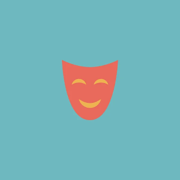 Máscara alegre ícone plano — Vetor de Stock