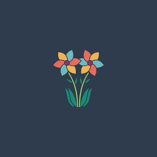 Flores de primavera creciendo. Ilustración vectorial — Vector de stock