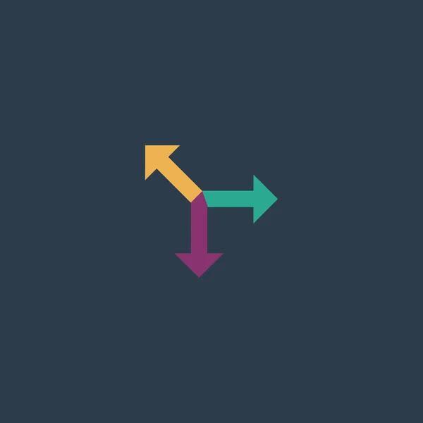 Flecha de dirección de tres vías — Vector de stock