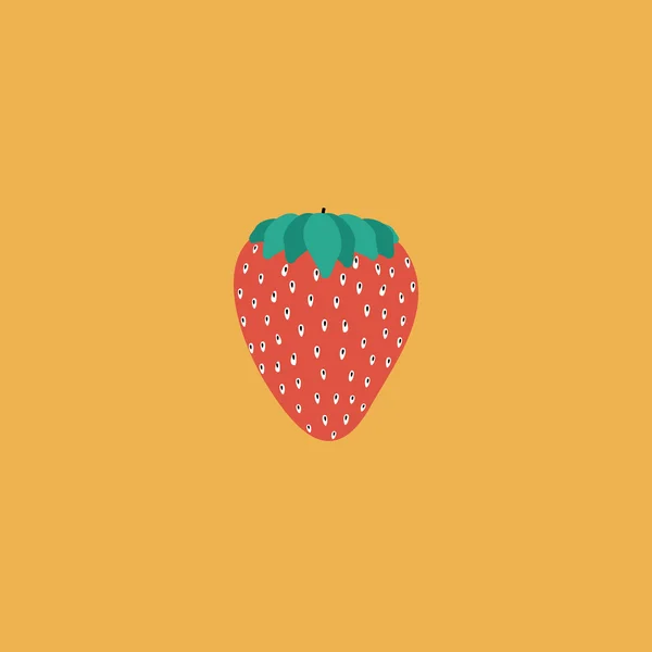Strawberry flat icon — Stock Vector
