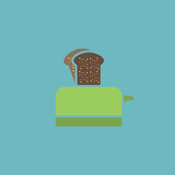 Ekmek kızartma makinesi düz simgesi — Stok Vektör